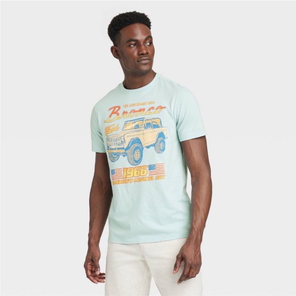 Men's Short Sleeve Graphic T-Shirt - Goodfellow & Co™ Blue/Turq xl new